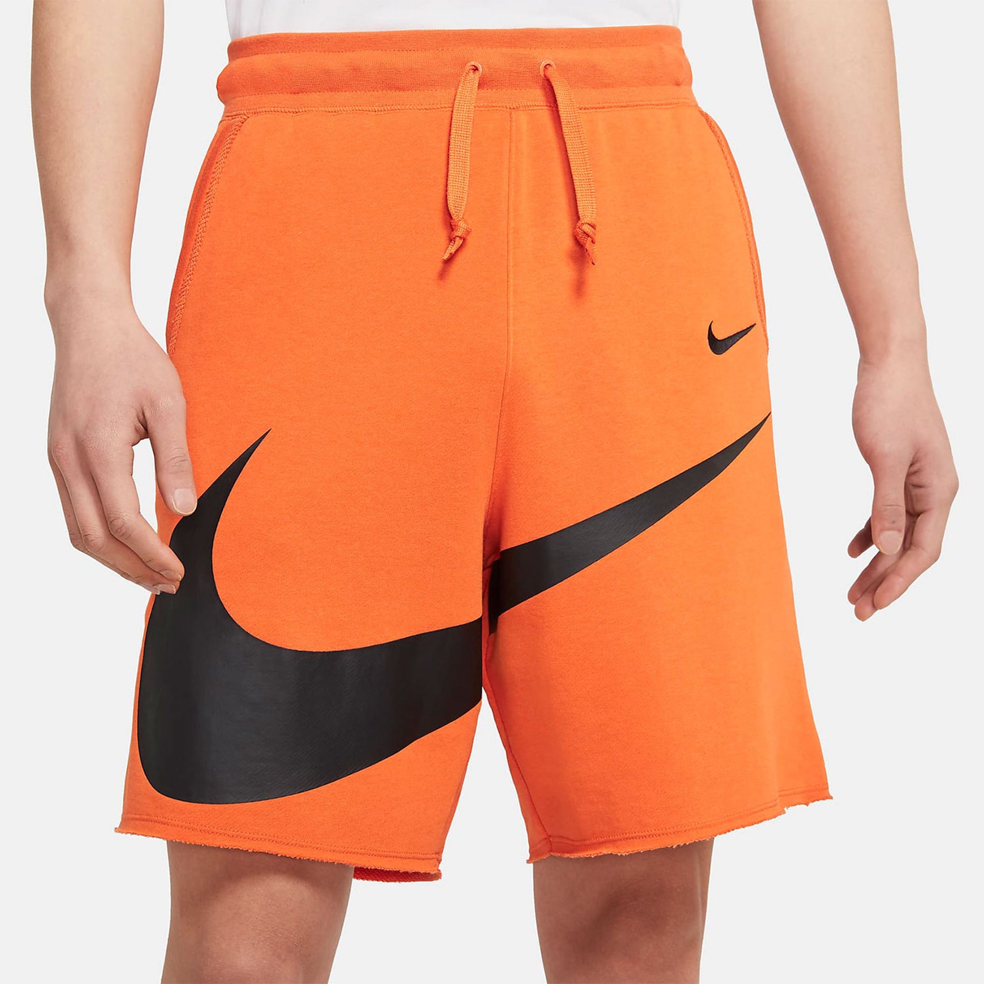 Nike Sportswear Swoosh Logo Printing Knit Sports Shorts Orange DJ5373-801