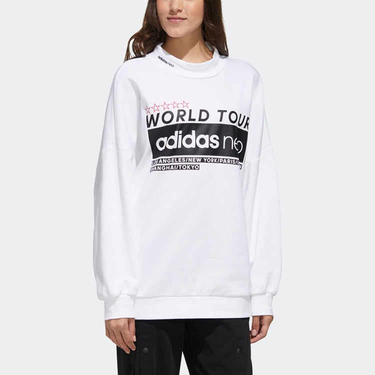 (WMNS) adidas neo Logo Printing Sweatshirt White FU1055