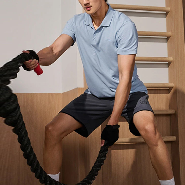 Li-Ning Logo Training Polo Shirt 'Sky Blue' APLT029-4