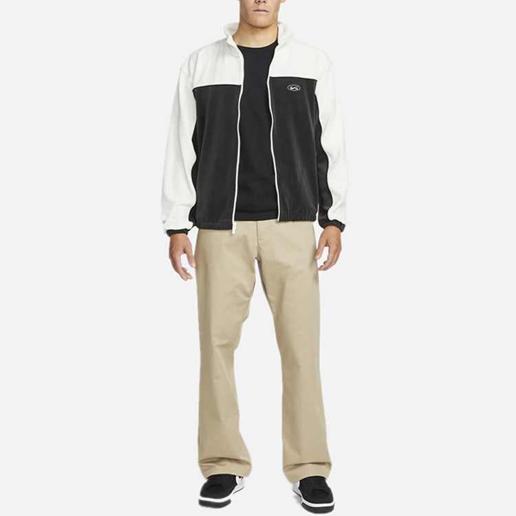 Men's Nike Casual Logo Colorblock Velvet Skateboard Black Jacket DD0574-010