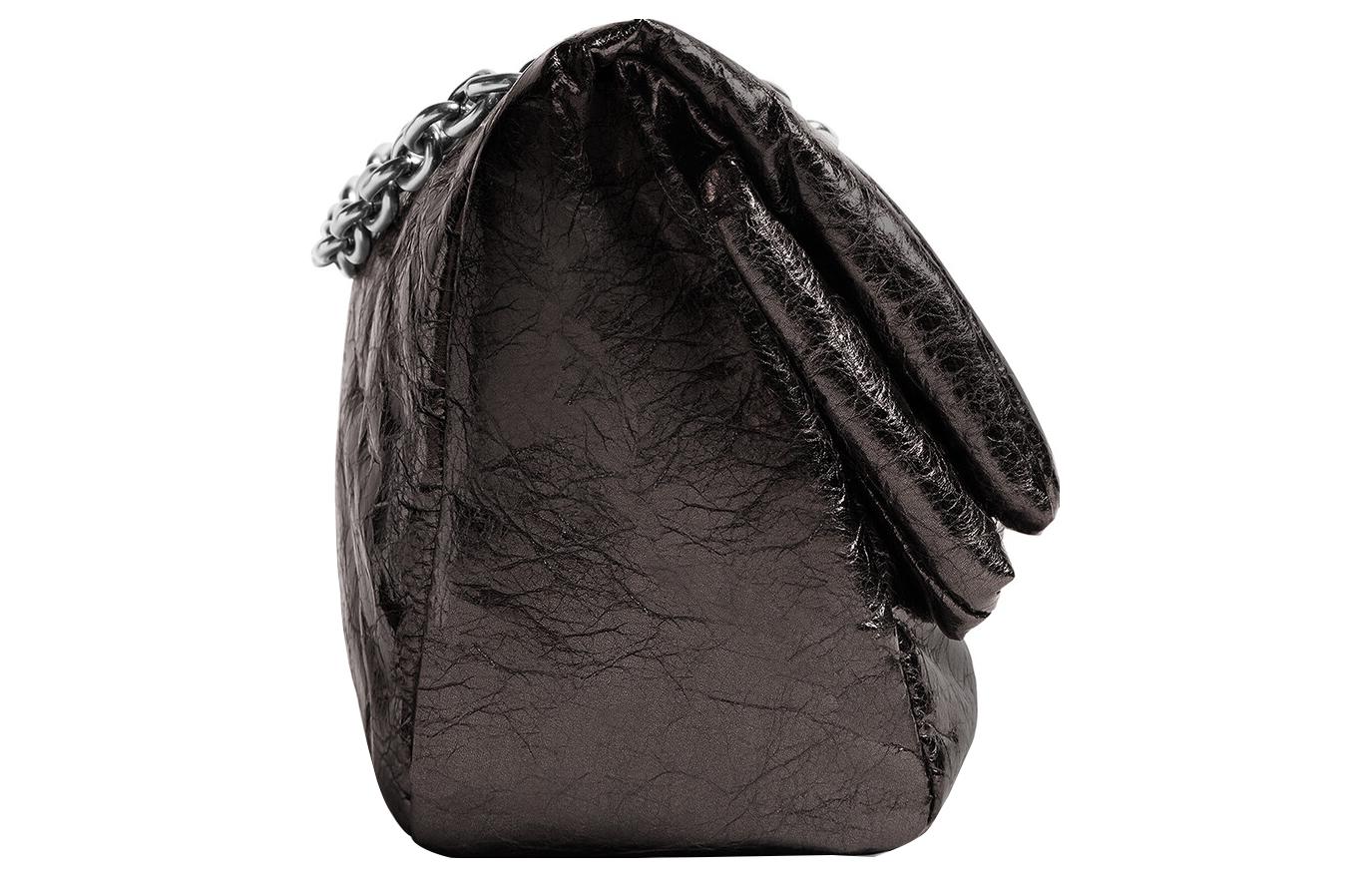 (WMNS) Balenciaga Monaco Small Chain Bag Metallized 'Dark Grey' 7659662AASD1314