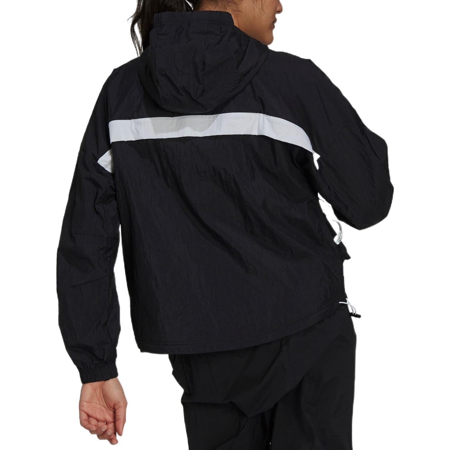 (WMNS) adidas Sportswear W.N.D. Windbreaker Asia Sizing 'Black White' GT9754