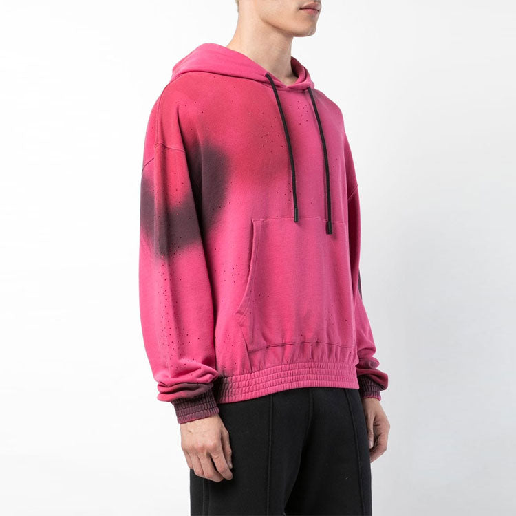 Off-White SS19 spray Cotton Hooded Fleece Men Pink OMBB037F181920412810
