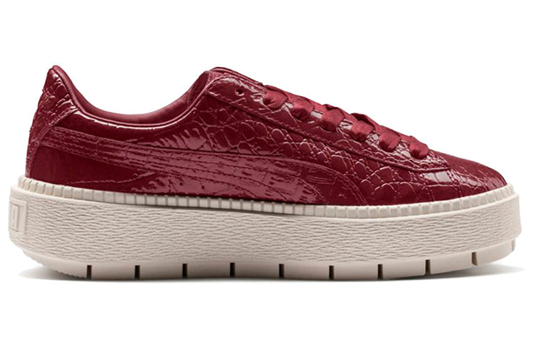 (WMNS) PUMA Platform Trace Exotic Lux 'Wine Red White' 367730-02