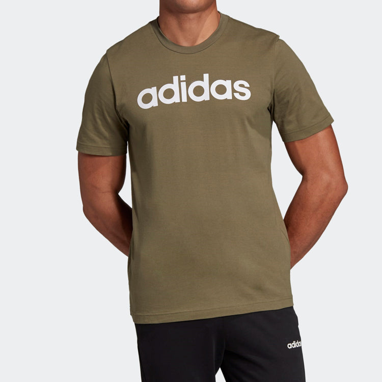 Men's adidas LIN TEE Sports Stylish Khaki Brown DU0412