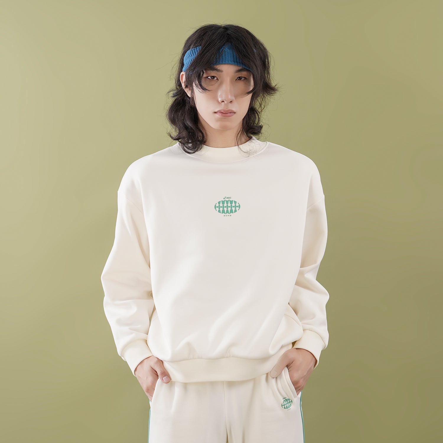 ASICS x 8ON8 Crossover Sports Loose Round Neck Pullover Couple Style White 2203A123-200