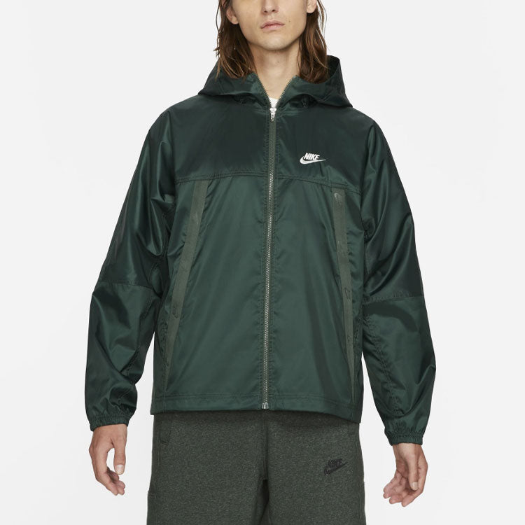 Nike Running Sports Windproof Woven Hooded Jacket Green DC6978-337
