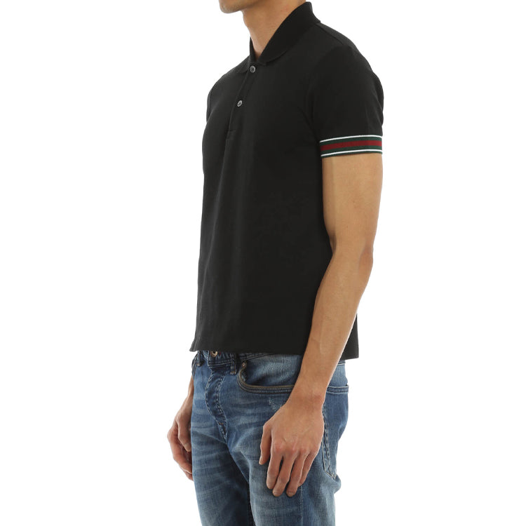 Men's Gucci Webbing Black Polo Shirt 408403-X7335-1060
