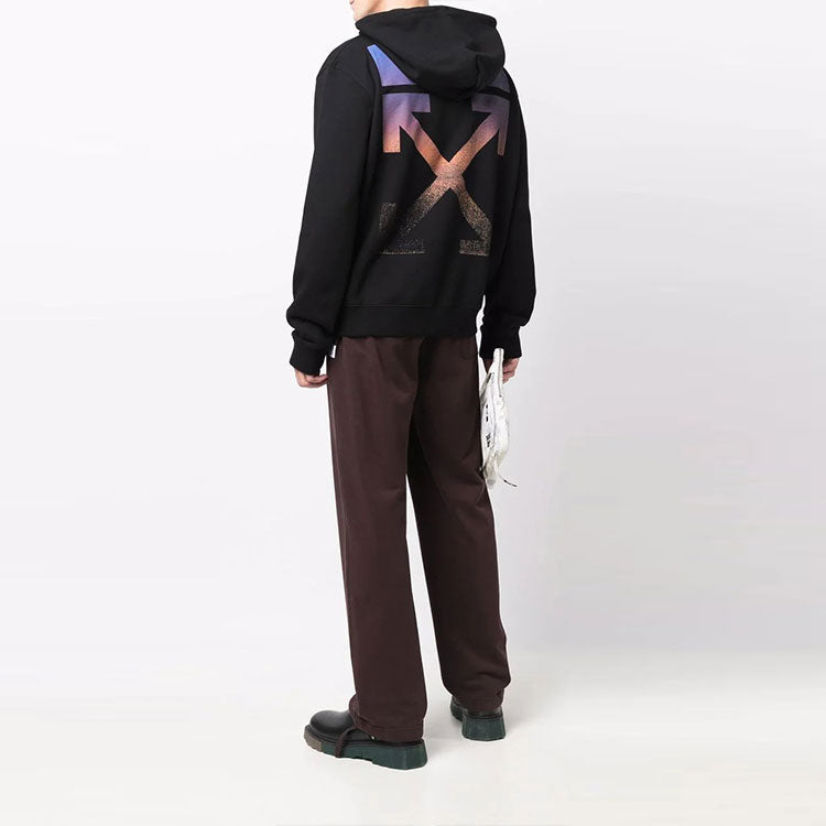 Men's Off-White FW21 Logo Arrow Pattern Zipper Loose Fit Black OMBE001F21FLE0041084
