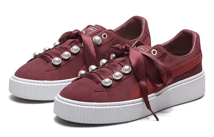 (WMNS) PUMA Suede Platform Bling 'Red' 366688-03
