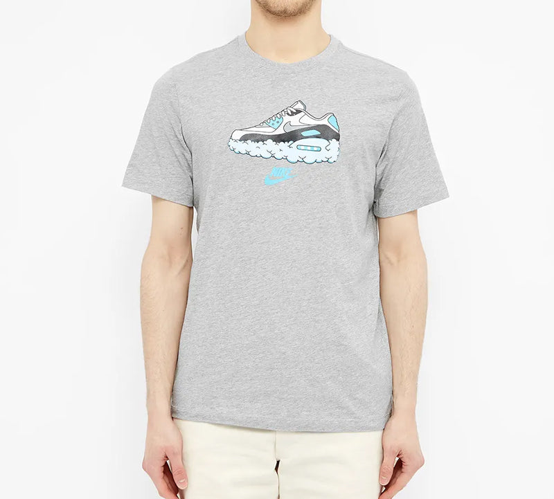 Nike Air Max Shoe Printing Short Sleeve Gray CV0071-063