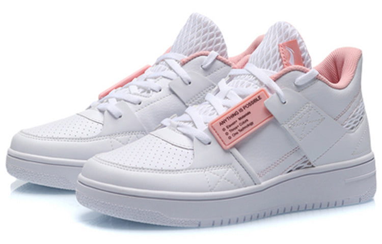 (WMNS) Li-Ning Classic Skateboarding Low 'Pink White' AGBP062-1