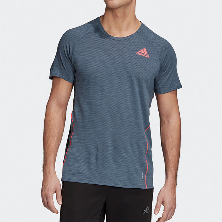 adidas Adi Runner Tee Running Sports Short Sleeve Blue GC6716
