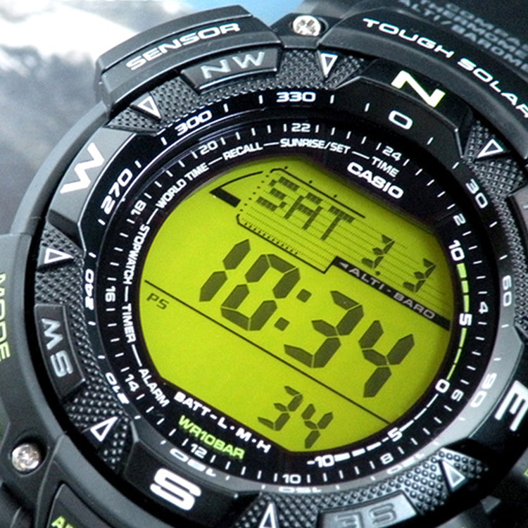CASIO Waterproof Sports Solar Powered Mens Black Digital PRG-240-1B