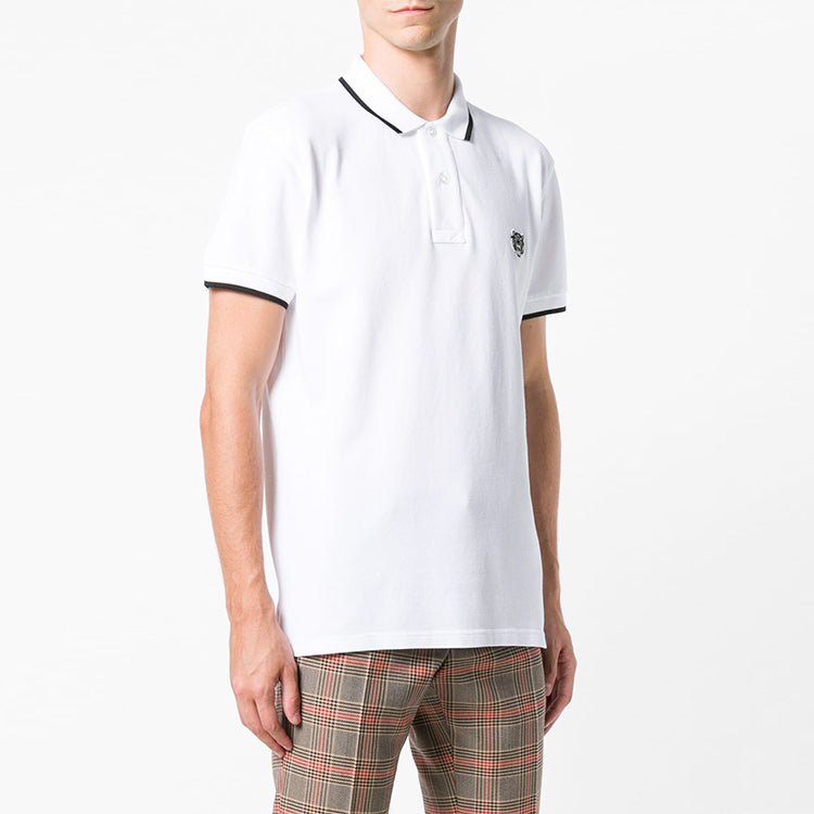Men's KENZO Embroidered Short Sleeve Polo Shirt White F005PO2014BA-01
