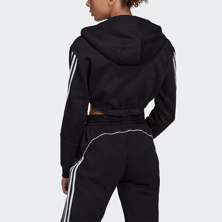 (WMNS) adidas Crop Hoodie 'Black' H47479