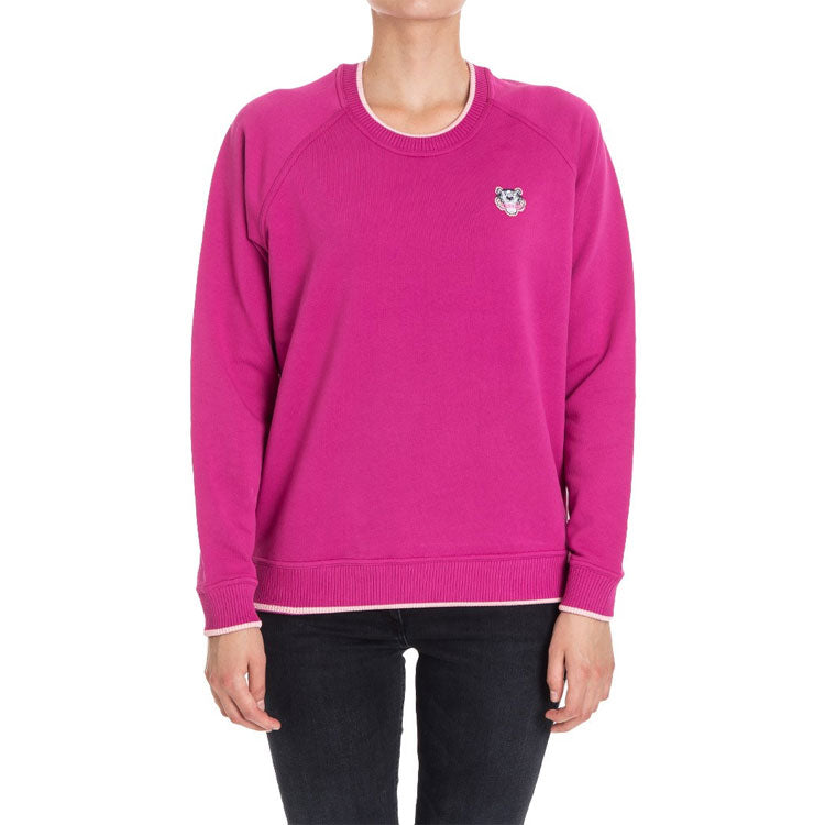 (WMNS) KENZO Cotton Tiger Head Long Sleeves Logo Casual Hoodie Rose Red F762SW796952-26