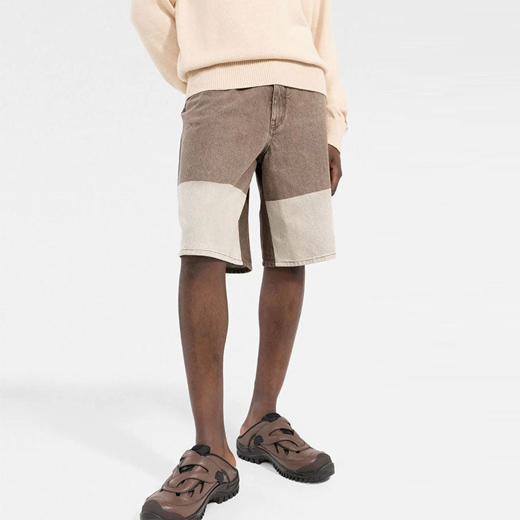 Men's Off-White SS22 Colorblock High Waist Casual Denim Shorts Colorblock OMYC010S22DEN0028600