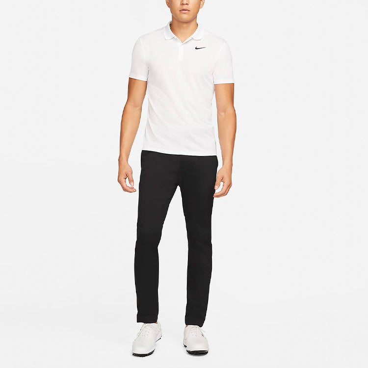 Nike Casual Breathable Solid Color Golf Short Sleeve Polo Shirt White DH0827-100