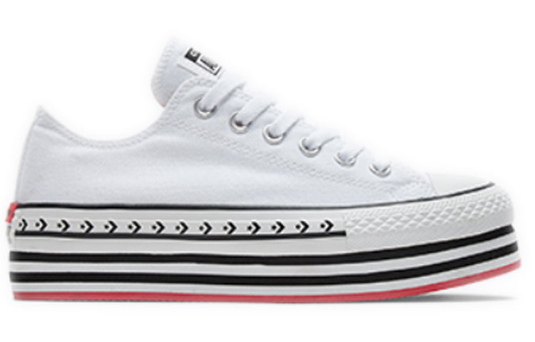 (WMNS) Converse Chuck Taylor All Star Platform Layer Low 'Logo Play - White' 566762C