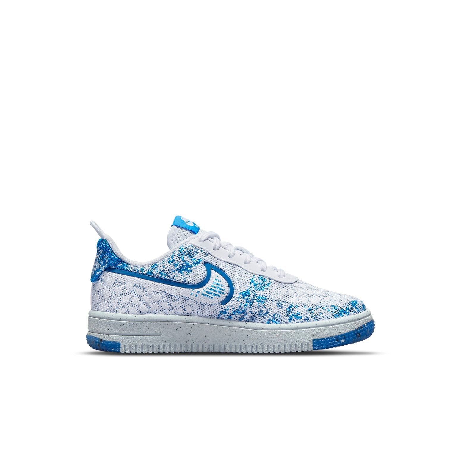 (PS) Nike Force 1 Crater Flyknit Low Tops Classic Casual Skateboarding Shoes White Blue DN4182-100