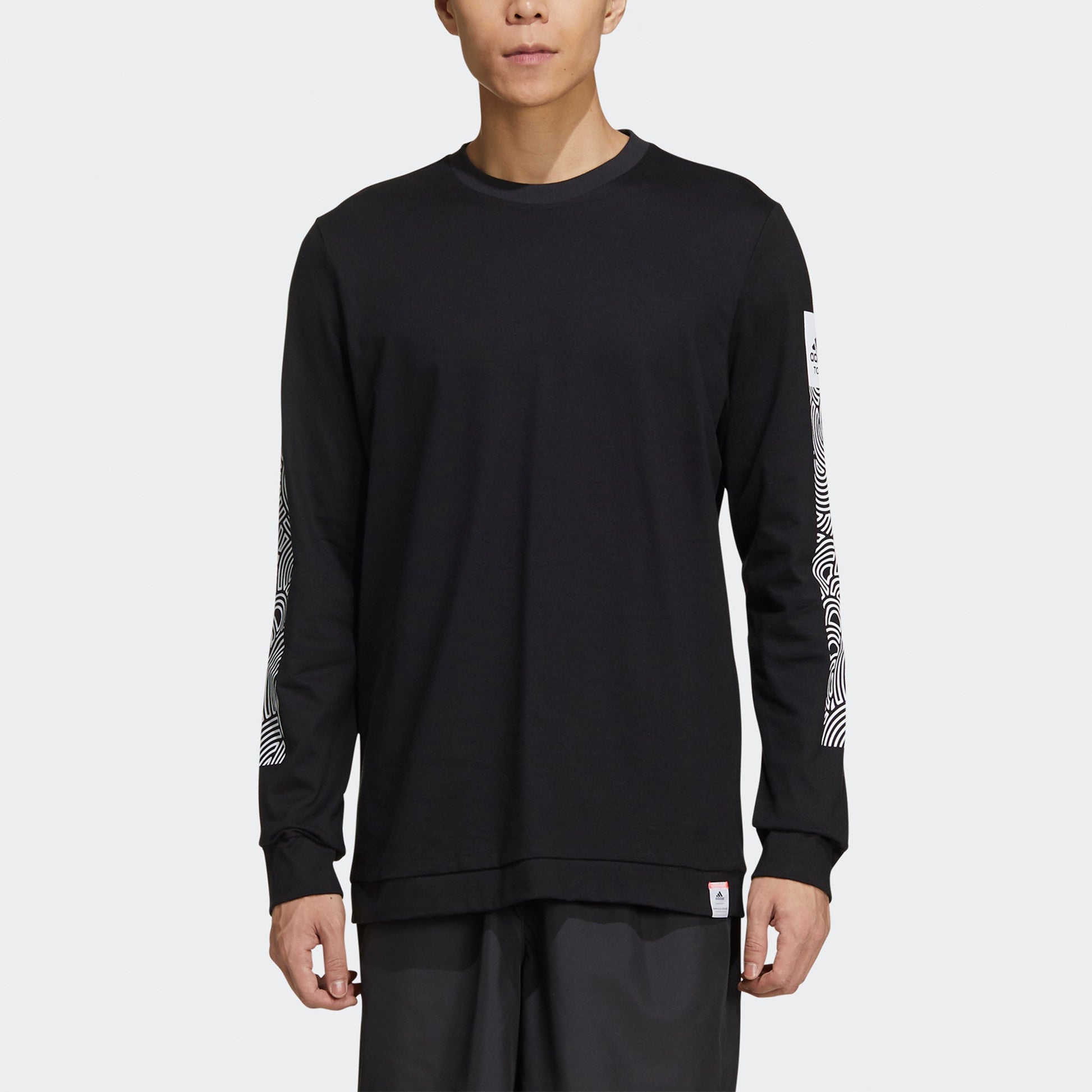 adidas x Takahashi Riko Crossover Ls Tee M Hiroko Geometry Printing Loose Sports Long Sleeves Black GD4976