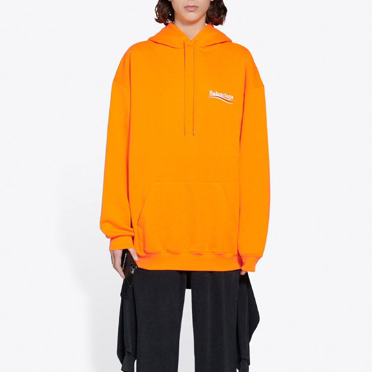 (WMNS) Balenciaga FW21 Logo Hoodie Orange 578135TKVE97073