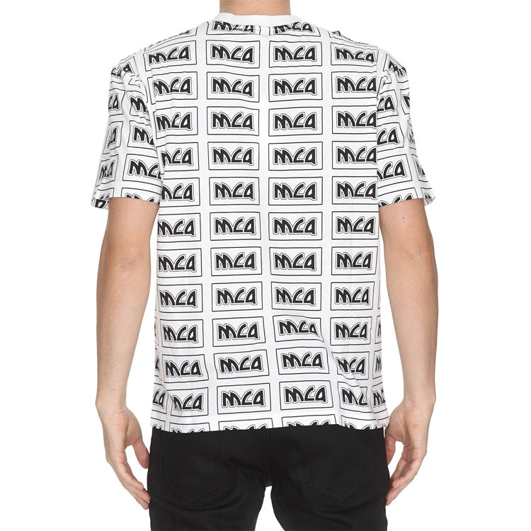 Men's Alexander McQueen Alphabet Logo Printing Casual Short Sleeve White 291571-RMT30-9000