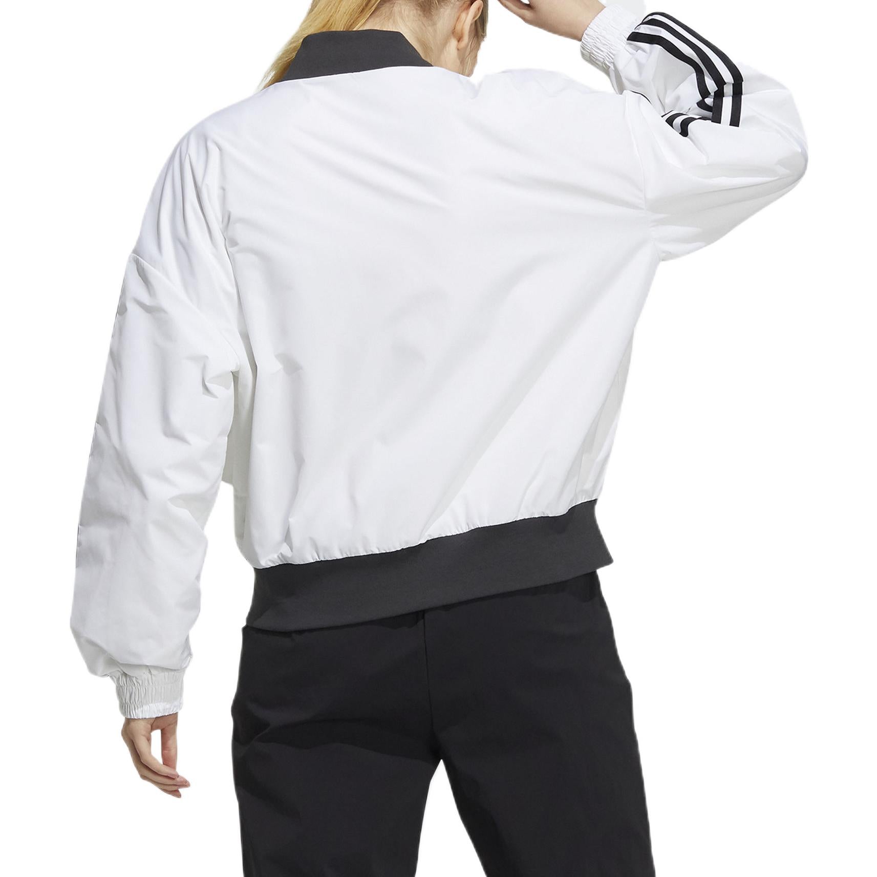 (WMNS) adidas Stripe Colorblock Logo Printing Zipper Casual Long Sleeves Jacket White H09760