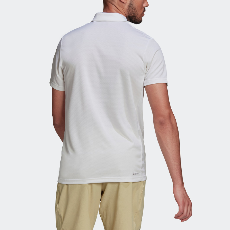 adidas Casual Breathable Tennis Sports Short Sleeve Polo Shirt White HC2714