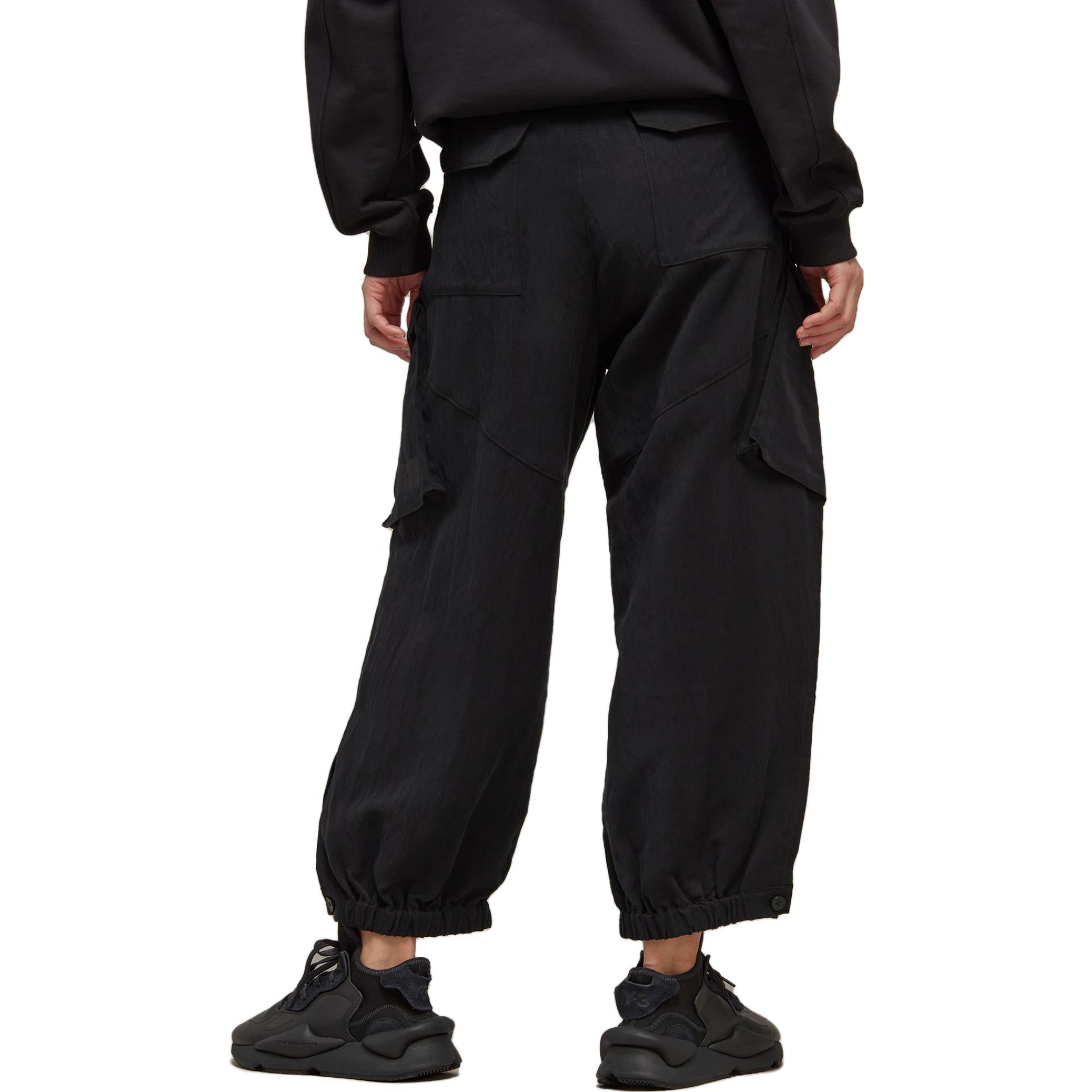 adidas Y-3 Crinkle Twill Cargo Pants 'Black' H63086