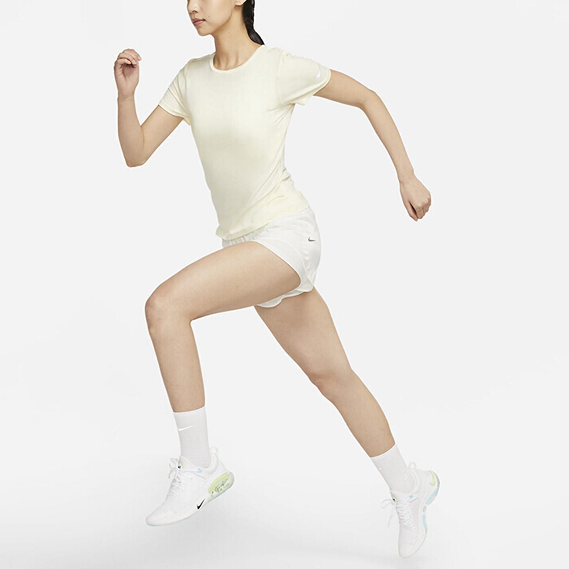 (WMNS) Nike Logo Printing TrainingSport Round NeckShort Sleeve Yellow DJ8519-110