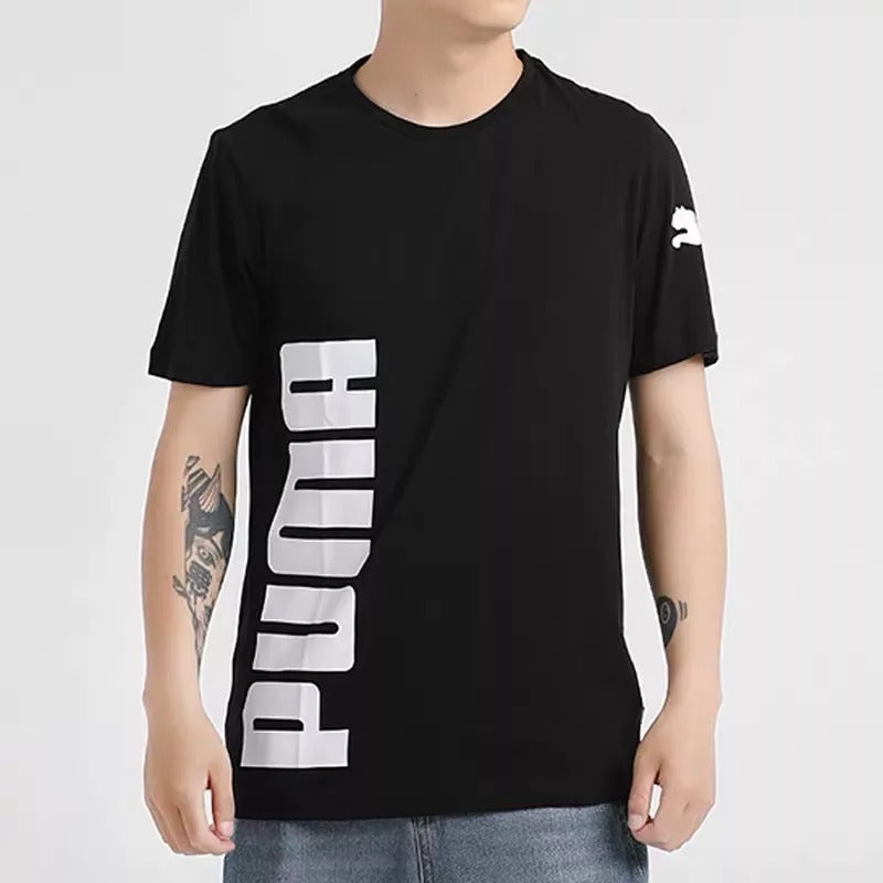 PUMA Casual Sports Round Neck Short Sleeve Black 581710-01