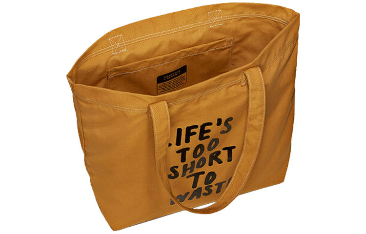 Converse Renew Life's Too Short To Waste Canvas Tote Bag 'Brown' 10018575-A01