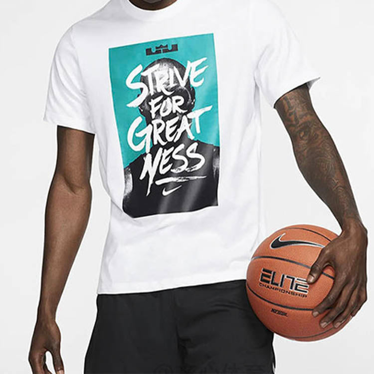 Nike LeBron James Printing Sports Short Sleeve White BQ3625-100