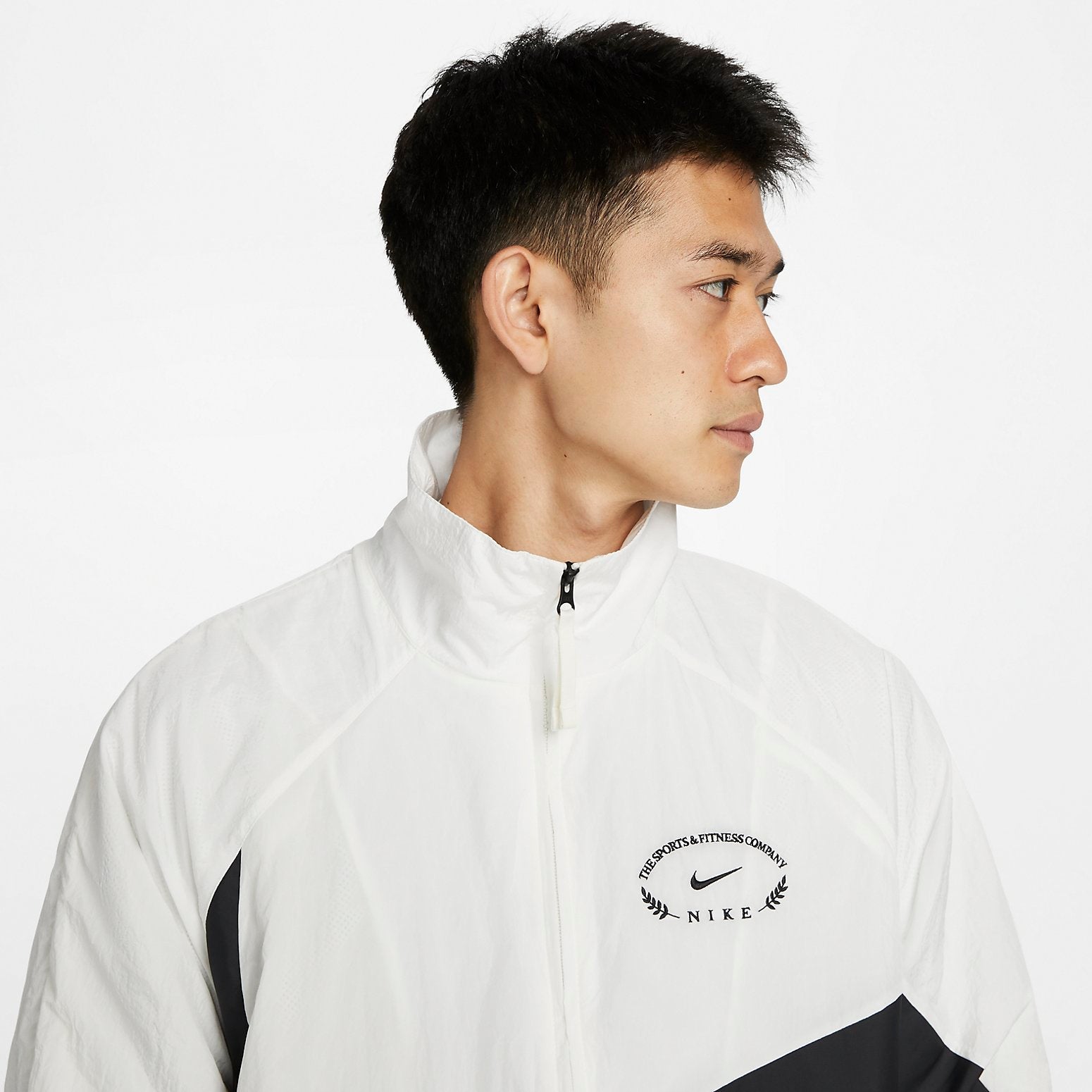 Nike Sportswear Statement Woven HBR Jacket Asia Sizing 'Sail Black' DV0531-133