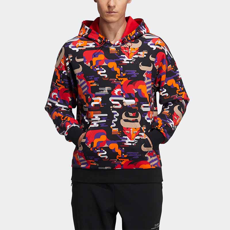 Men's adidas Cny Gfx Hs Aop New Year's Edition Printing Pattern Sports Red GQ8838