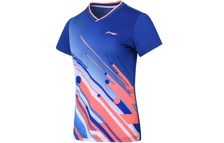 Li-Ning SS22 Table Tennis Series Casual Sports tournament Quick Dry Short Sleeve 'Blue' AAYS018-3