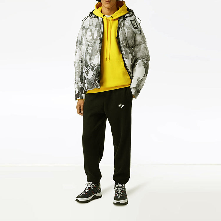 Men's Burberry SS21 Alphabet hooded Pullover Long Sleeves Yellow 80243621