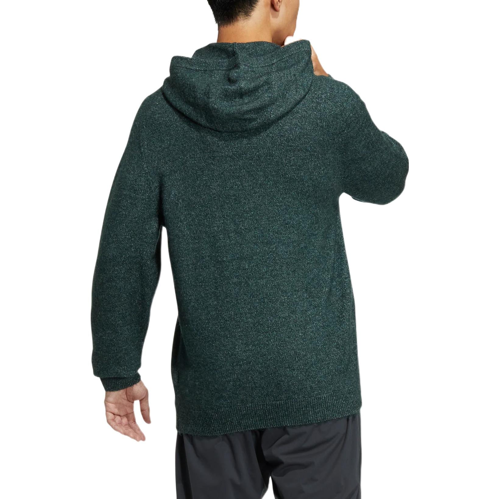 Men's adidas Gt Wool Hd Embroidered Label Logo Hooded Long Sleeves Green HG3234