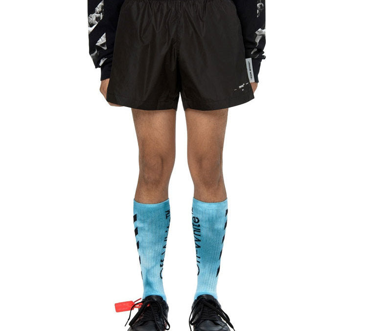 Off-White Logo Rubber Street Shorts Black OMFA003S20A230211001