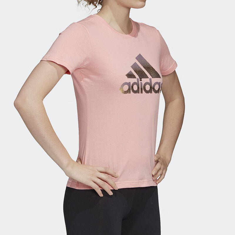 (WMNS) adidas Logo T-shirt 'Pink' FJ5013