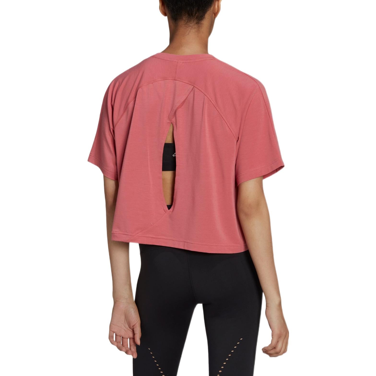(WMNS) adidas AEROREADY Wrap-Back T-Shirt Asia Sizing 'Red' HK2354