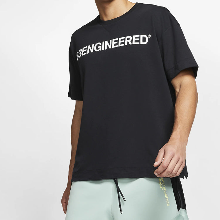 Men's Air Jordan 23 Engineered Sports Round Neck Short Sleeve Black T-Shirt AT9788-010