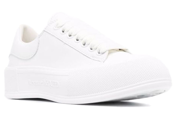 (WMNS) Alexander McQueen Deck Plimsoll Lace-Up Sneakers 'White' 667245WIAB69065