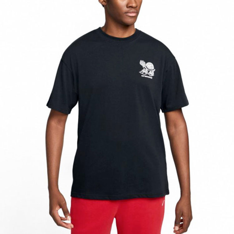 Men's Nike Printing Sports Round Neck Short Sleeve Black T-Shirt DM2351-010