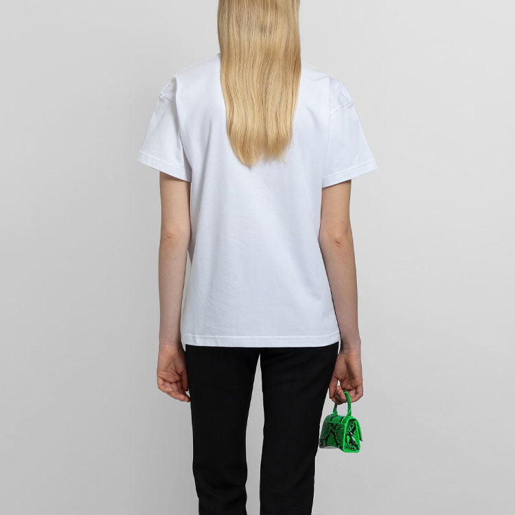 Balenciaga SS21 Casual Alphabet Logo Printing Large Short Sleeve White 612965TIV549040