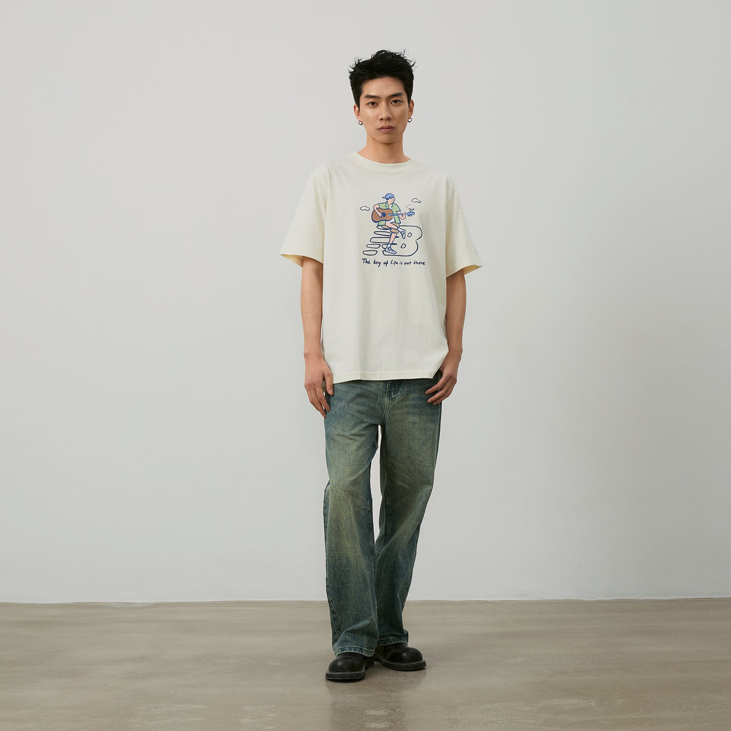 New Balance x PK Guitar Graphic T-Shirt Asia Sizing 'Ivory' NEE26021-IV