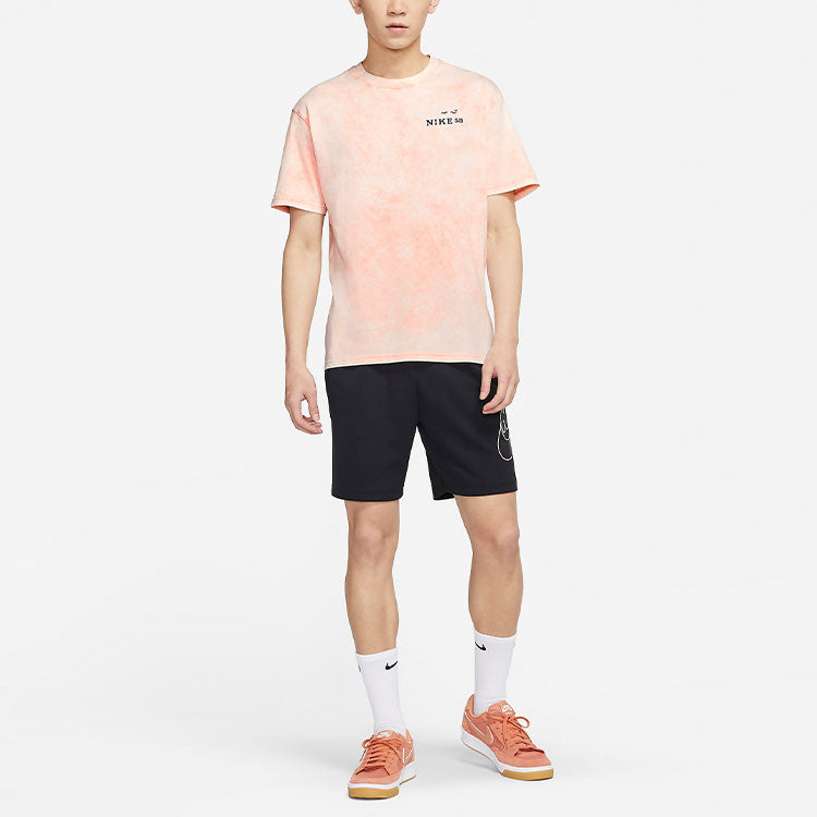 Nike SB Skateboard Back Printing Washed Sports Skateboard Short Sleeve Red DD1288-693