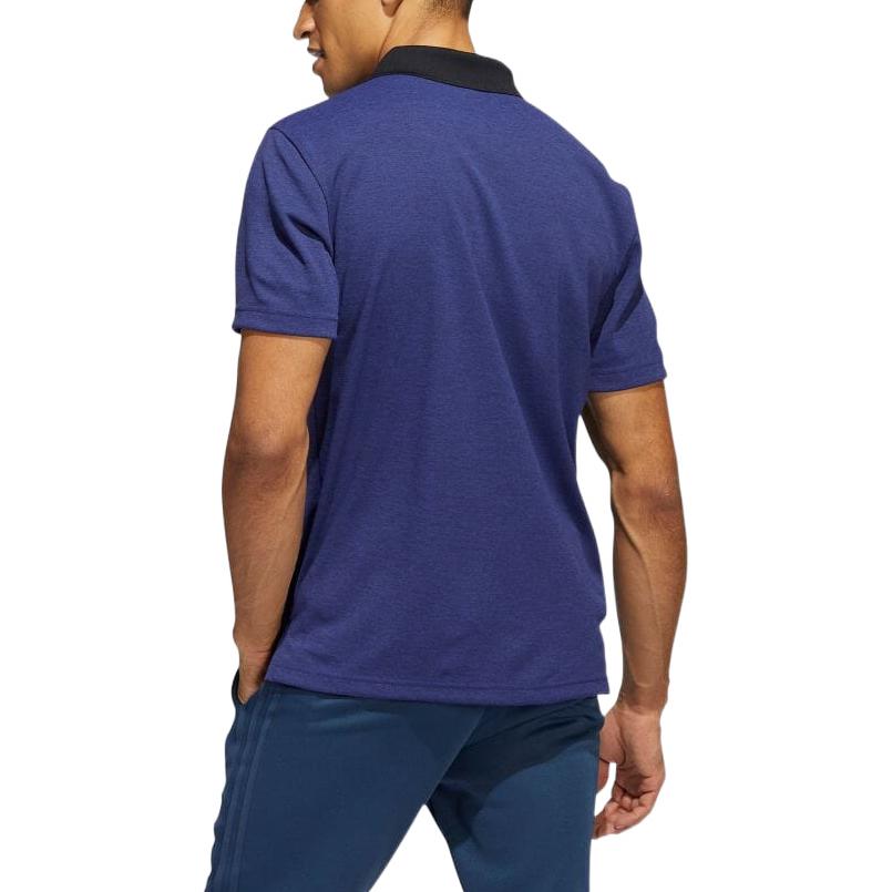 Men's adidas Solid Color Minimalistic Short Sleeve Japanese Version Blue Polo Shirt HC5578